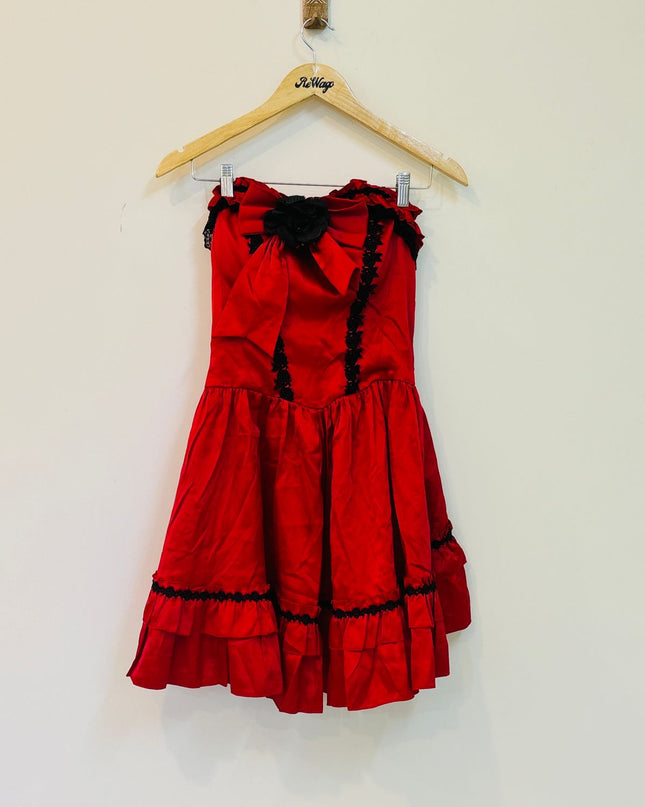 BODYLINE Women's Shoulderless Red Dress -M Size