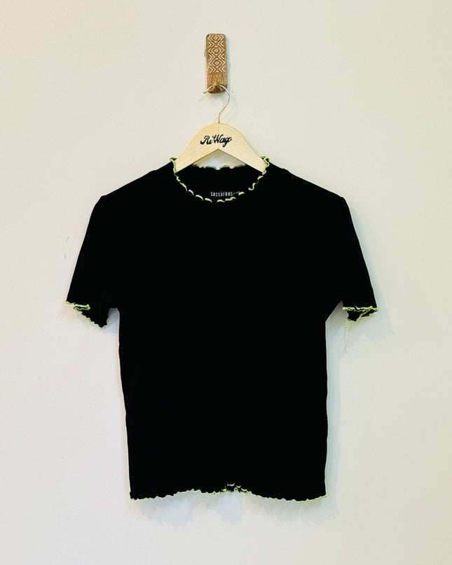 Sassafras Women's Regular Black Top - L Size