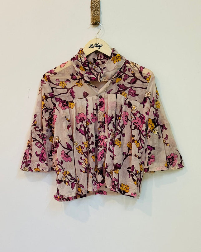 Women's Flared  Floral Printed  Shirt - M Size