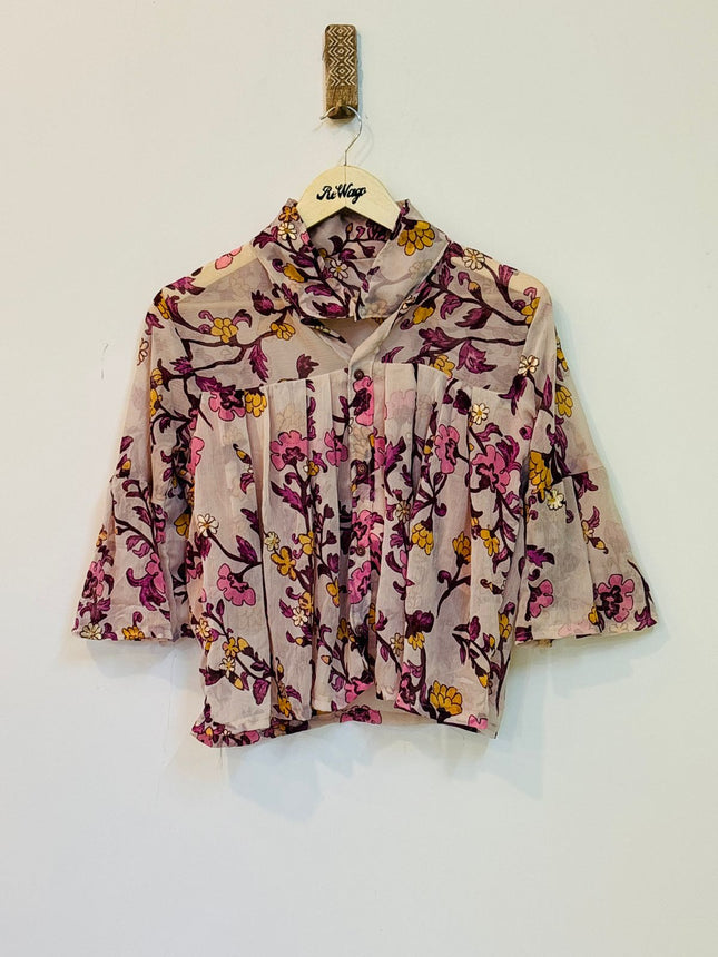 Women's Flared  Floral Printed  Shirt - M Size