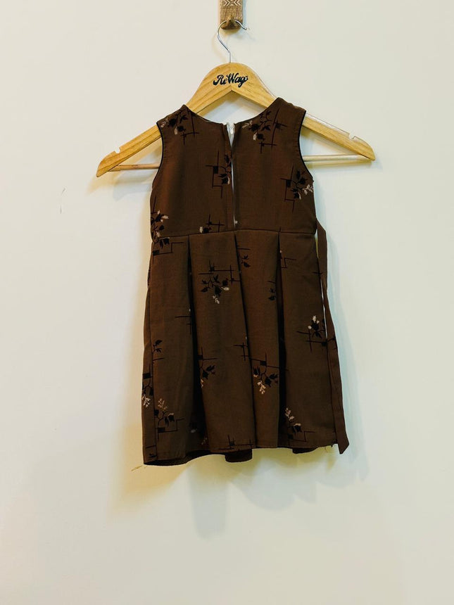 Girl Kids Brown Dress Sleeveless