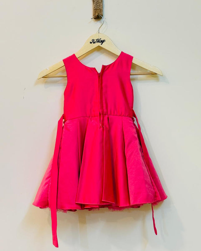 Girl Kids Magenta Colored Dress