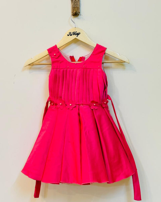 Girl Kids Magenta Colored Dress
