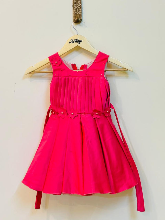 Girl Kids Magenta Colored Dress