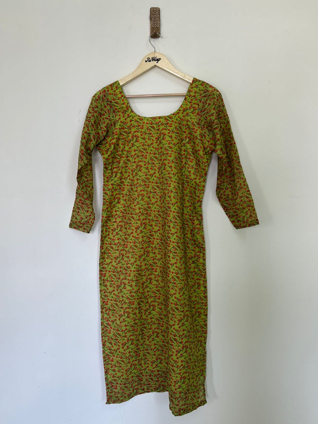 Women's Full Sleeve Green Kurti - M Size