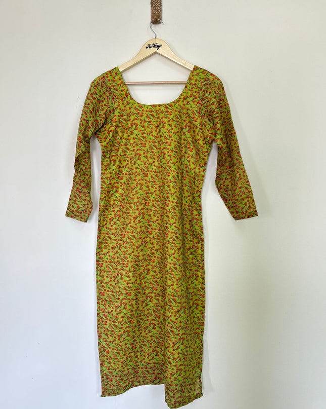 Women's Full Sleeve Green Kurti - M Size