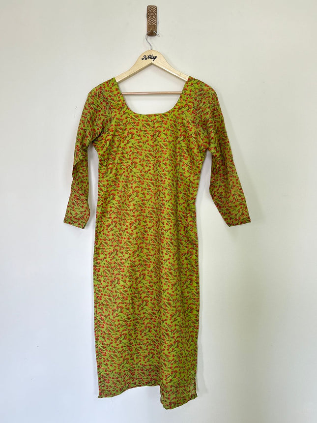 Women's Full Sleeve Green Kurti - M Size