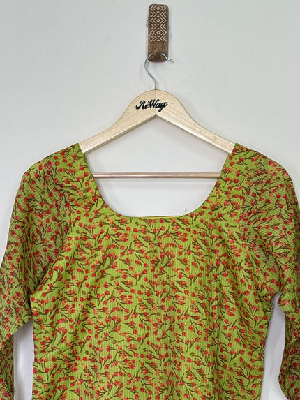Women's Full Sleeve Green Kurti - M Size