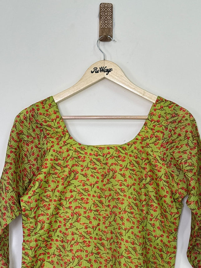 Women's Full Sleeve Green Kurti - M Size