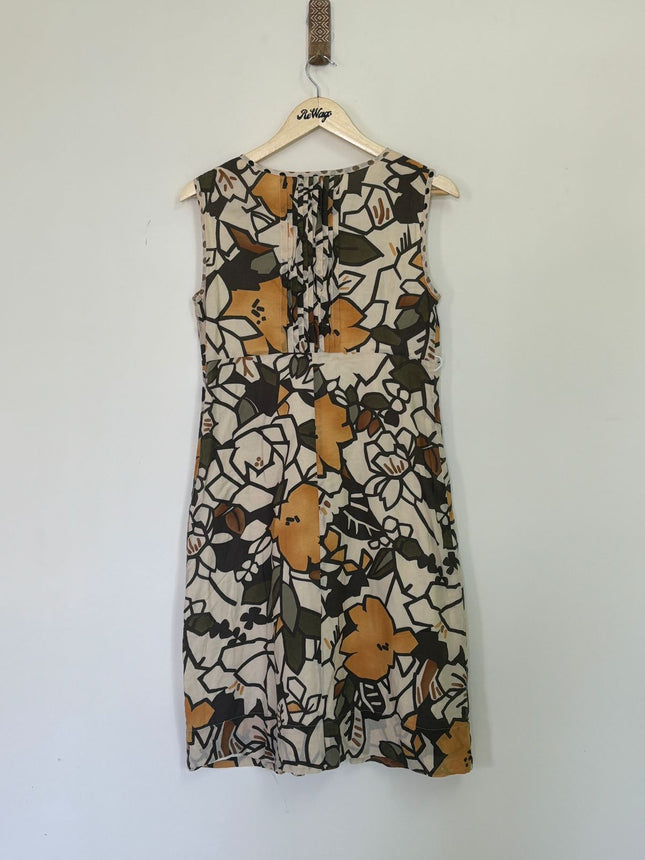 INTREND Women's V-Neck Mid Green Dress - M Size