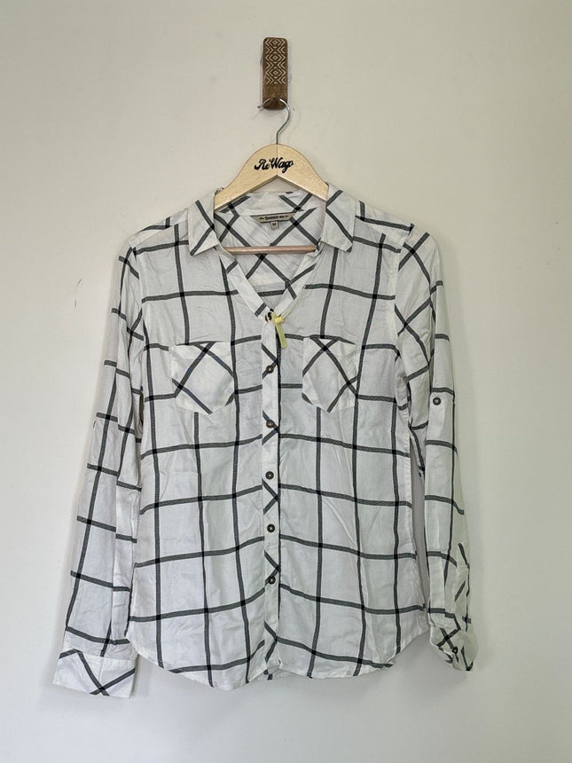 Women's  B&W Checked  White Shirt - M size