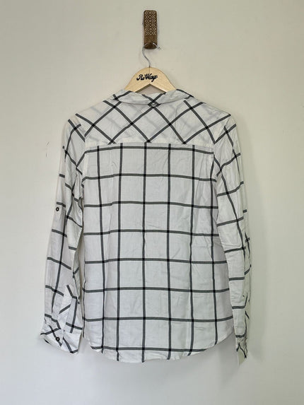 Women's  B&W Checked  White Shirt - M size