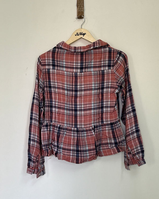 Women's Checked Full Sleeve Blue Shirt - M Size