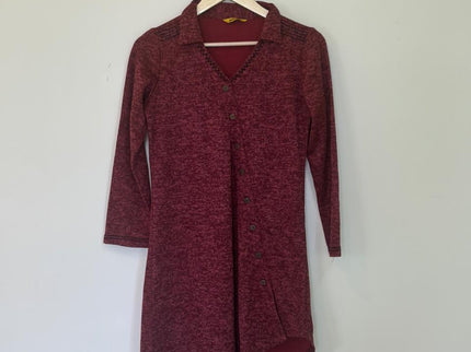 Global Desi Women's Maroon Sweater Dress - M Size