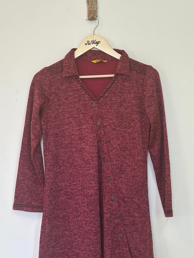 Global Desi Women's Maroon Sweater Dress - M Size