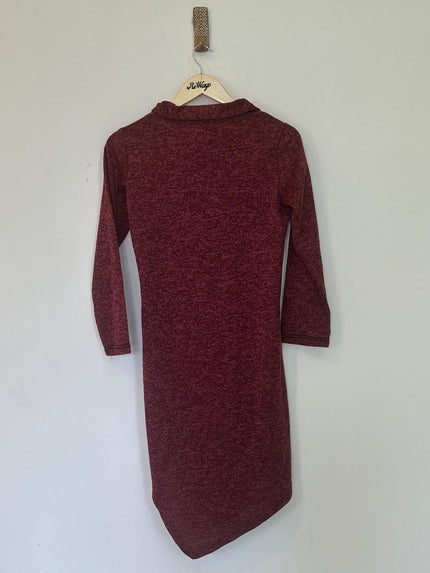 Global Desi Women's Maroon Sweater Dress - M Size