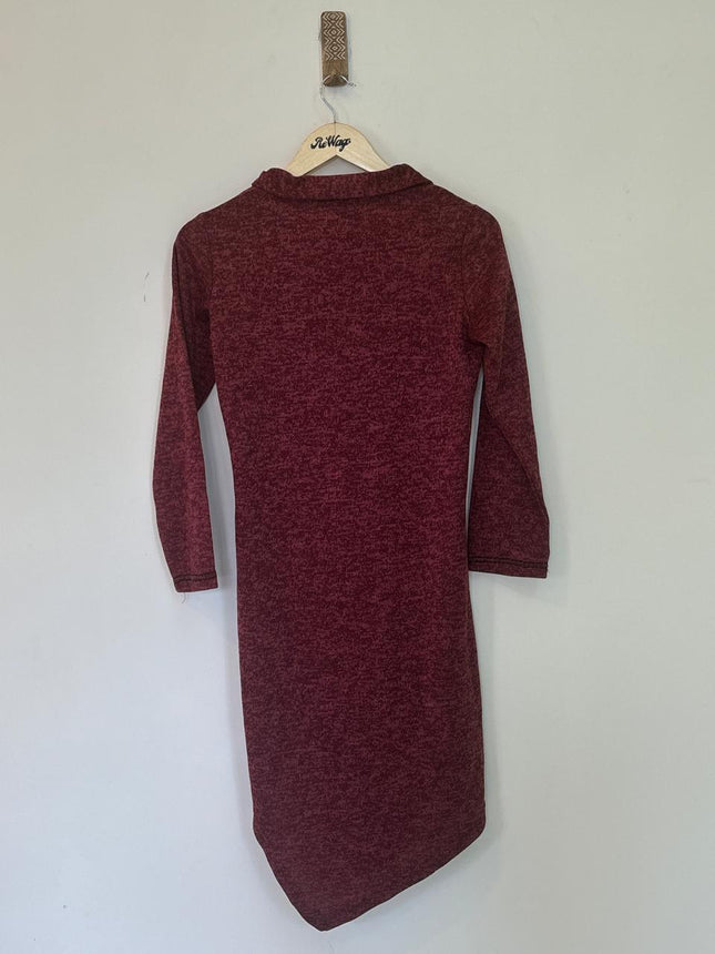 Global Desi Women's Maroon Sweater Dress - M Size