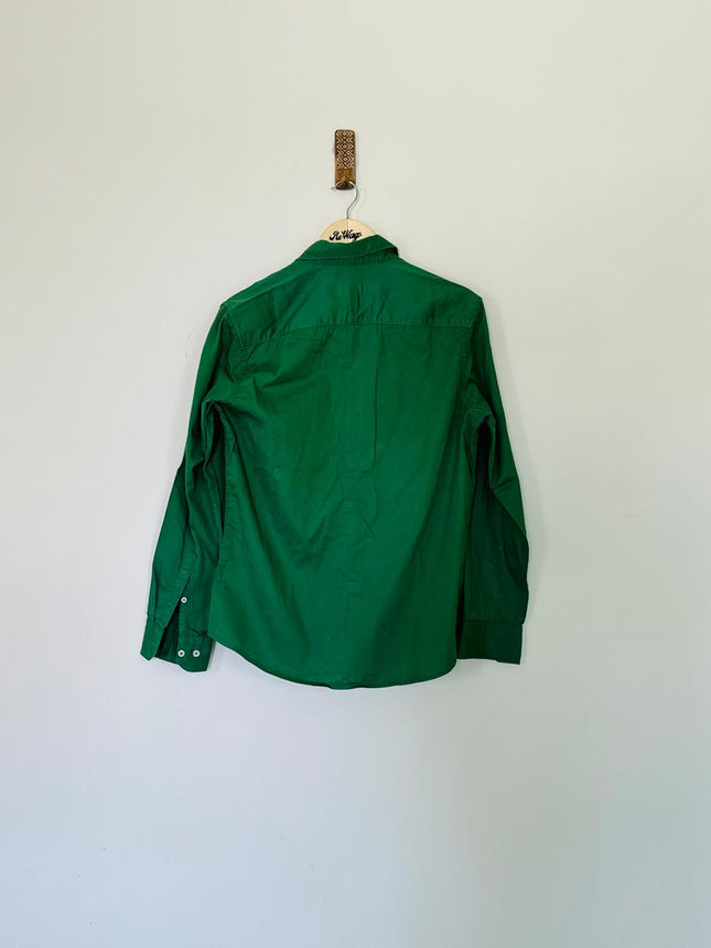 Mens Netplay Green Cotton Shirt S Size