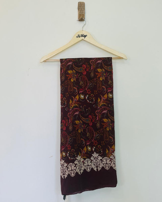Women's Shawl Printed Maroon Color