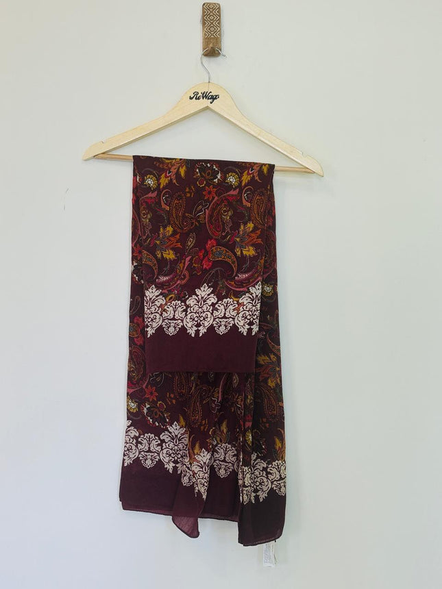 Women's Shawl Printed Maroon Color