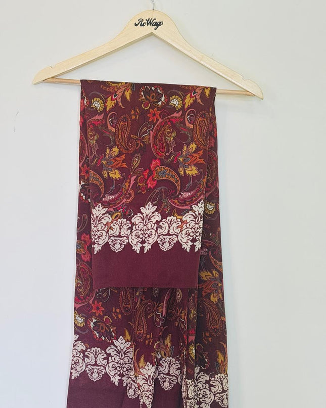 Women's Shawl Printed Maroon Color