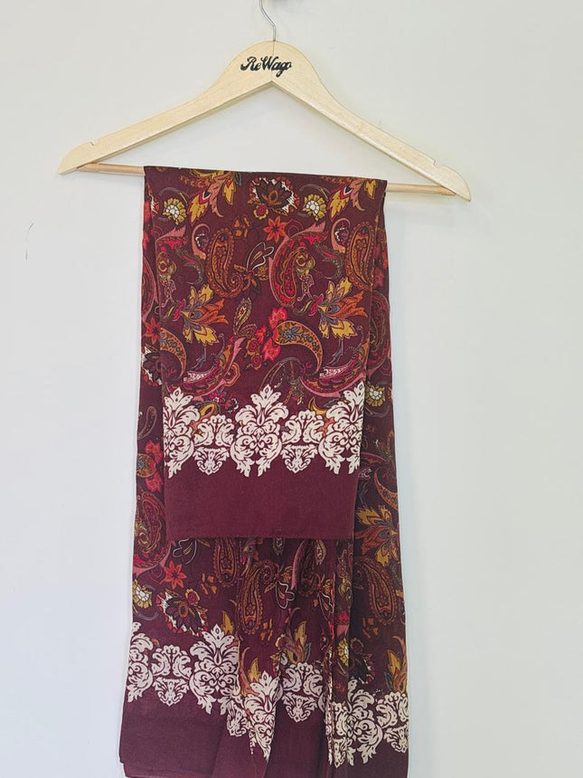 Women's Shawl Printed Maroon Color