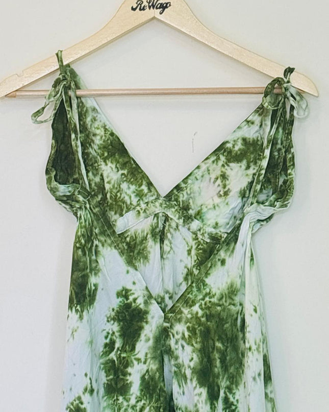 Green and White TieDye Women's Beachwear