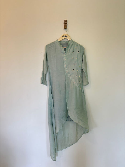 Women's 3/4 Sleeve Kurti Light Green Color