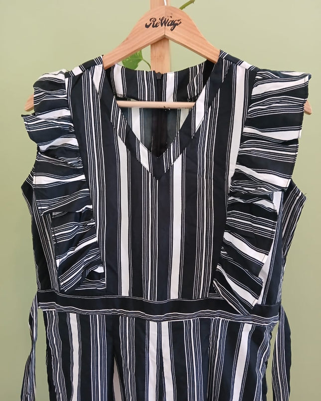 Black & White Striped Womens Dress XL Size