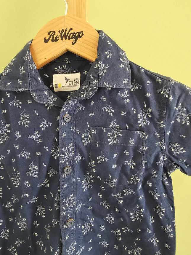 Eten Fashion Kids Unisex Purple Floral Printed T-Shirt 3-4yrs