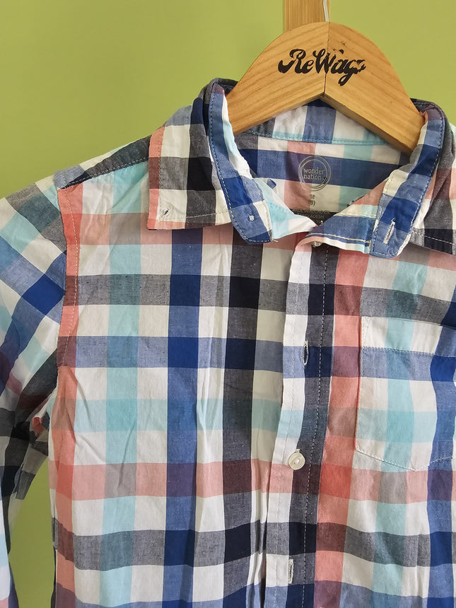 Wonder Nation Checked Kids Shirt XS Size
