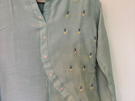 Women's 3/4 Sleeve Kurti Light Green Color
