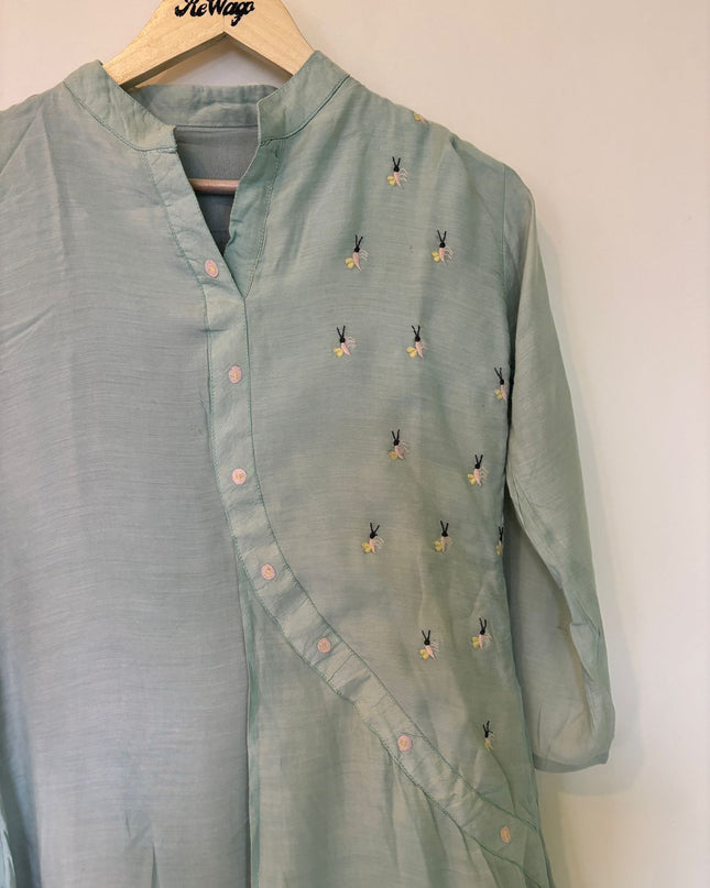 Women's 3/4 Sleeve Kurti Light Green Color