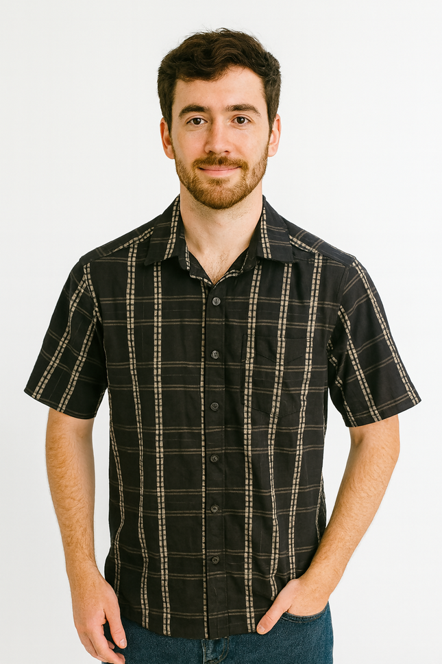 Men's Casual Brown Shirt - XL Size