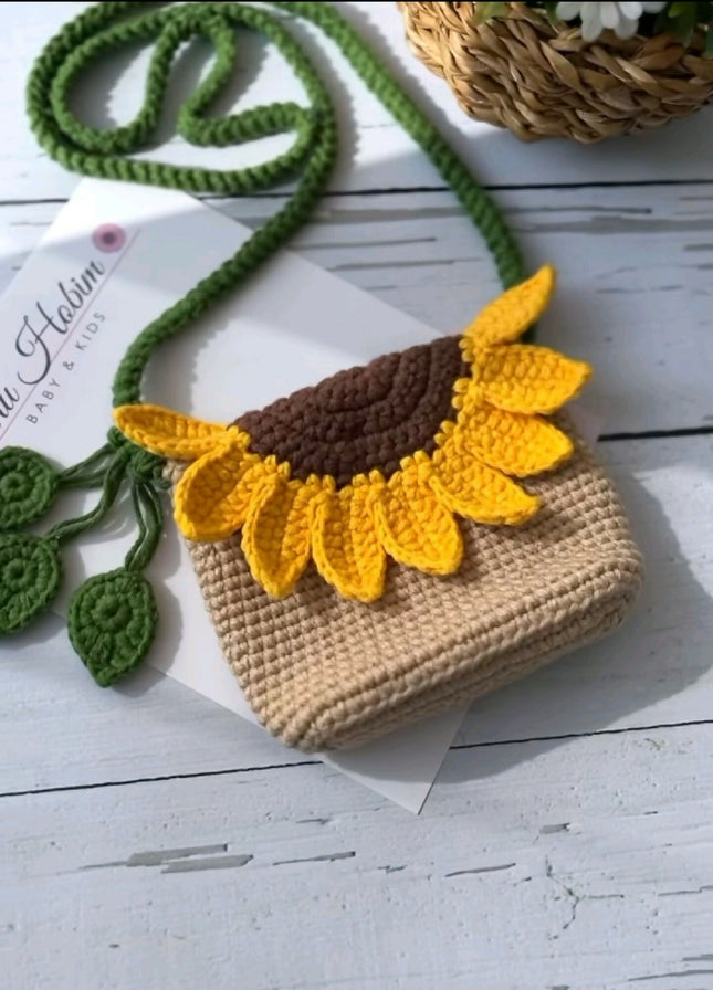 Crochet Sunflower Sling Bag