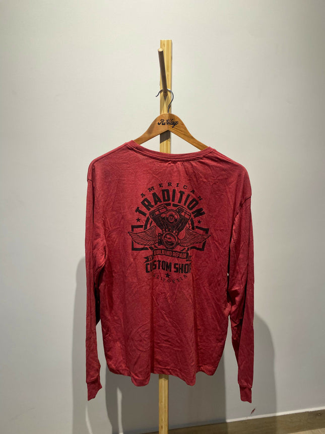 Men's Casual Red T-Shirt - XL Size
