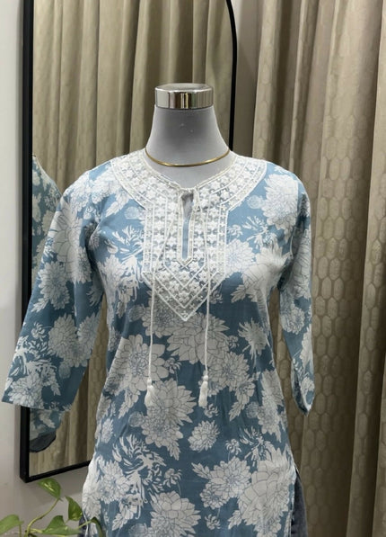 TANYA GARMENTS Floral Short Kurti