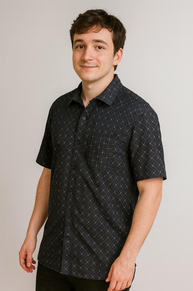 Men's Casual Black Shirt - XL Size
