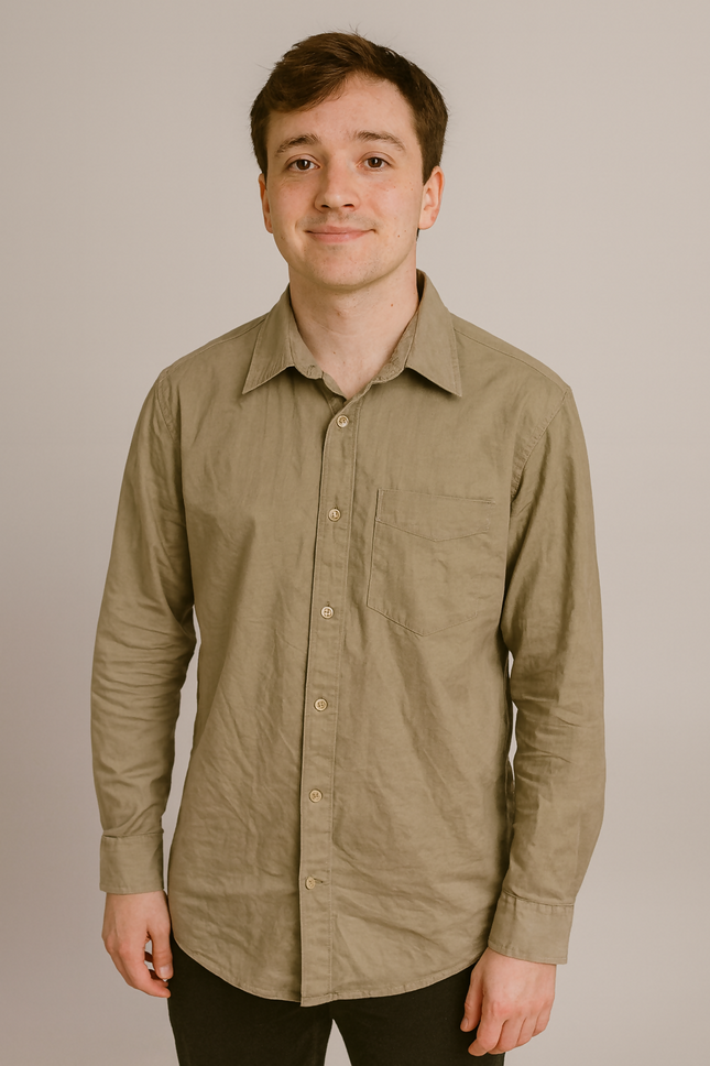 Men's Casual Cream Shirt - 2XL Size
