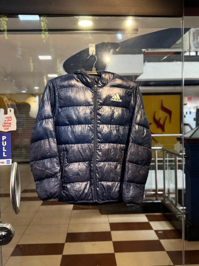 Adidas Men's Navy Blue  puffer jacket - S Size
