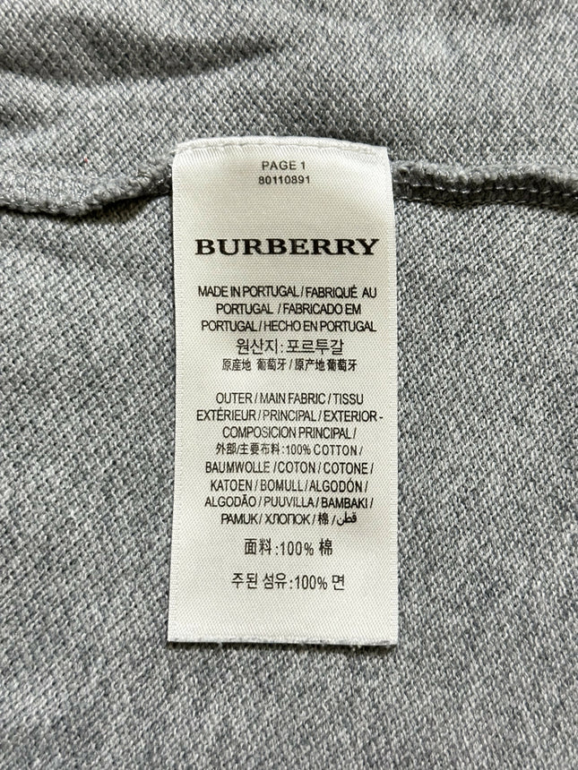 Authentic Burberry Men's Grey Polo Shirt Size S