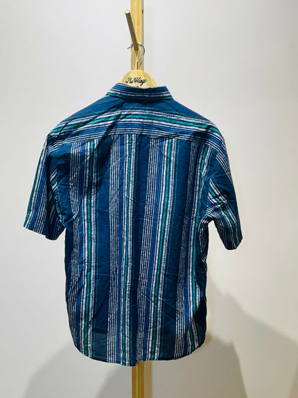 Men's Casual Half Selvee Blue Shirt - XL Size