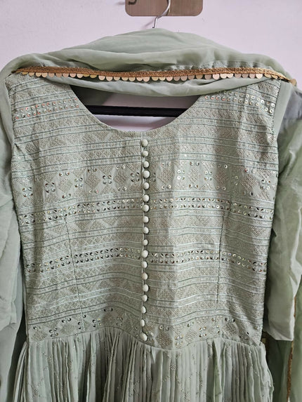 Pastal Mint Green Party Wear Gown of XS-S size