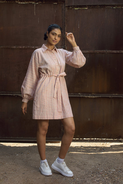 Anushe Pirani Womens Belted Shirt Dress