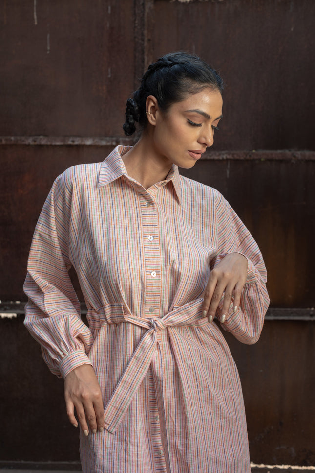 Anushe Pirani Womens Belted Shirt Dress
