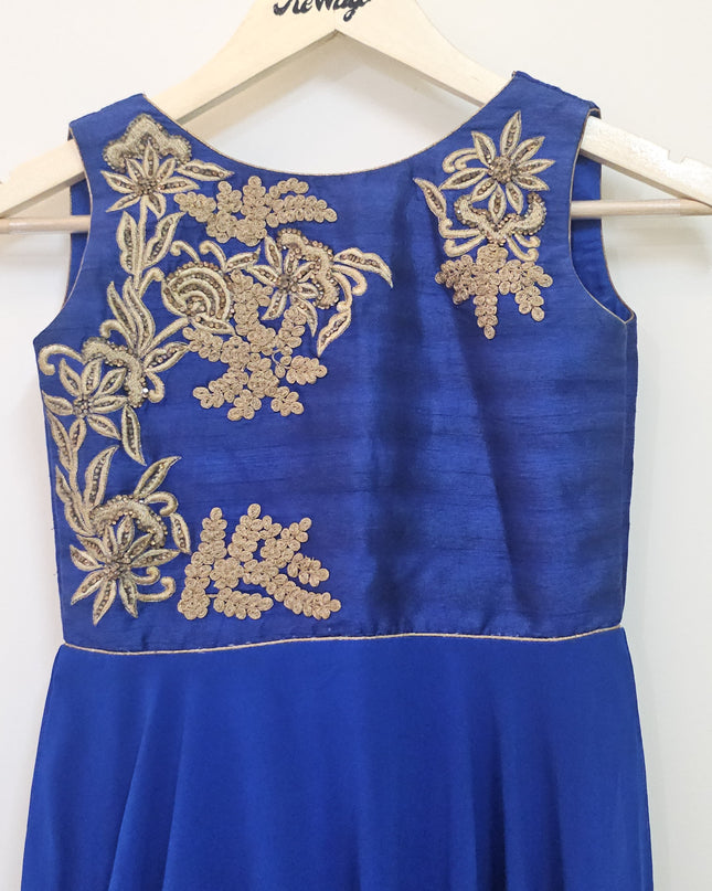 Blue Embroidered Grown Women Kurta