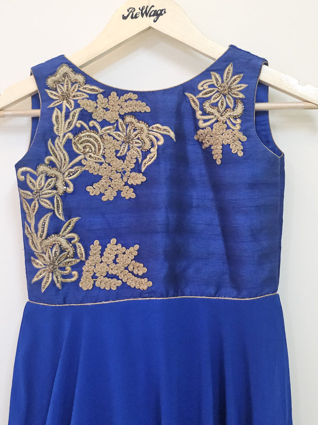 Blue Embroidered Grown Women Kurta