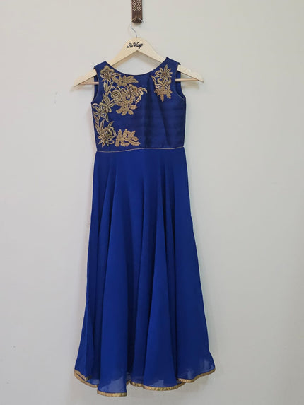 Blue Embroidered Grown Women Kurta