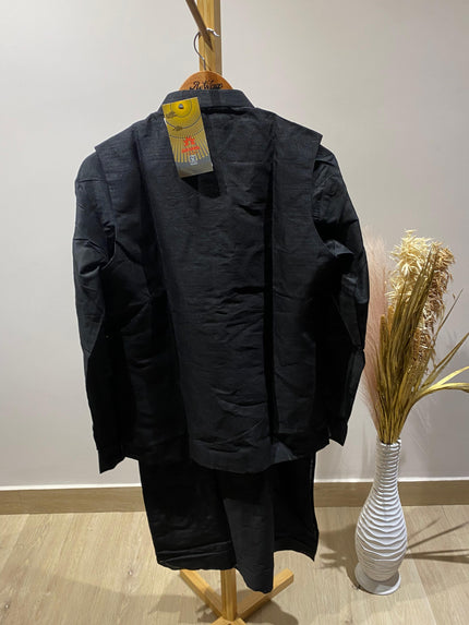 Men's Black Kurta Set - M Size