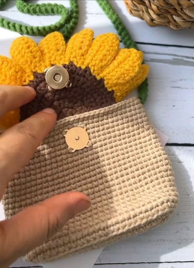 Crochet Sunflower Sling Bag
